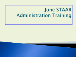 April Grades 5 and 8 Administrator Training TAKS, TAKS