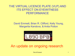 The recall of vehicle licence plate details