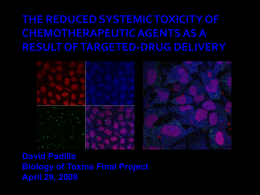 The Reduced Systemic Toxicity of Chemotherapeutic Agents
