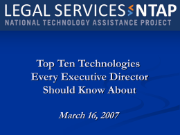 Top Ten Technologies Every Executive Director Should Know