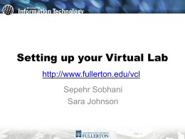 Setting up your Virtual Lab - California State University