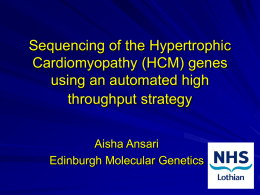 Sequencing of the Hypertophic Cardiomyopathy genes using