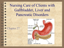 Nursing Care of Clients with Gallbladder, Liver and