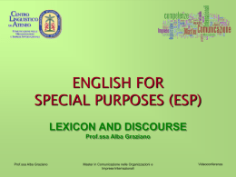 ENGLISH FOR SPECIAL PURPOSES (ESP)