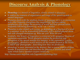 Discourse Analysis & Phonology
