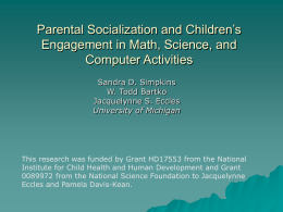 Parental Socialization and Children’s Engagement in Math