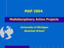 INTRODUCTION TO MAP - Ross School of Business