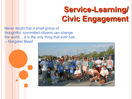 Service Learning/ Civic Engagement Division