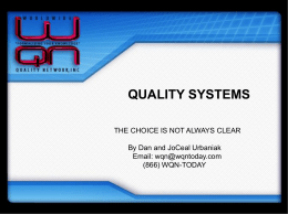 QUALITY SYSTEMS