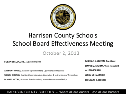 Harrison County Schools School Board Effectiveness
