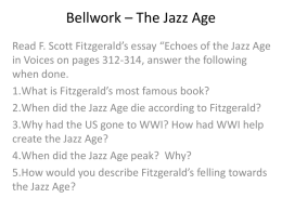 Bellwork – The Jazz Age