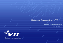 Materials research at VTT