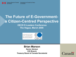 The Future of E-Government: a Canadian Perspective 2008