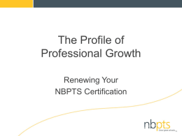 The Profile of Professional Growth