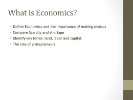 What is Economics? - Our Lady of Lourdes High School