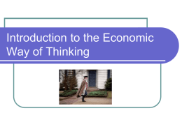 Introduction to the Economic Way of Thinking