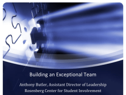 Building an Exceptional Team - The University of Baltimore