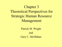 Chapter 3 Theoretical Perspectives for Strategic Human