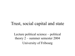 Trust, social capital and state