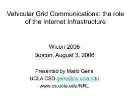 Vehicular Grid Communications: the role of the Internet