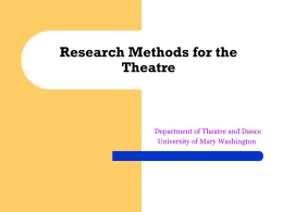 Research Methods Information - College of Arts and Sciences