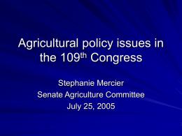 Factors influencing the shape of the 2007 farm bill