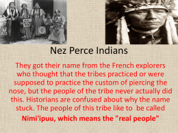 Nez Perce Indians - AES Fourth Grade