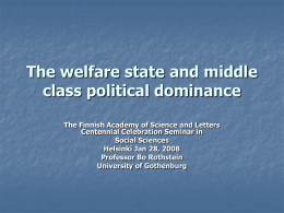 The Welfare - Suomalainen Tiedeakatemia