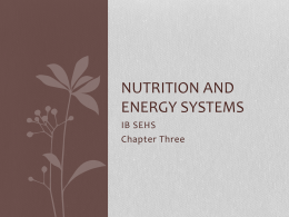 Nutrition and Energy Systems