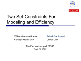 ModRef07: Two Set-Constraints For Modeling and Efficiency