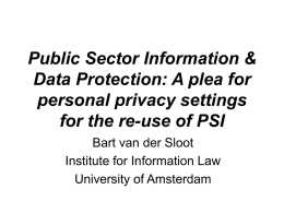 PRIVACY ASPECTS OF PSI BETWEEN PRIVATE AND PUBLIC …