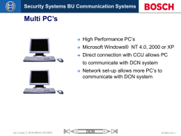 DCN MPCC Product overview / Technical information/ Multi PC's