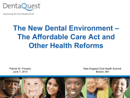 2013 Operating Plan - Massachusetts Dental Society