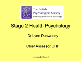 Stage 2 Health Psychology - British Psychological Society