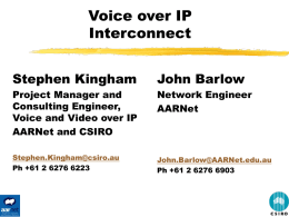 Voice over IP - Asia Pacific Advanced Network