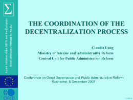 Coordination of the decentralization process
