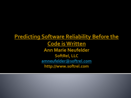 Preliminary Software Reliability Prediction for Paladin