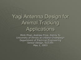 Yagi Antenna Design for Animal Tracking