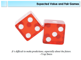 Expected Value and Fair Games