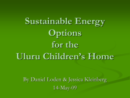 Sustainable Energy Options for UCH, UHCC and VSeEC