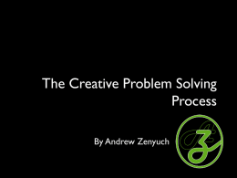 The Creative Problem Solving Process