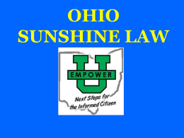 OHIO SUNSHINE LAW - Empoweruohio.org