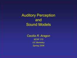 Auditory Perception: Lecture for IEOR 170 Spring 2006