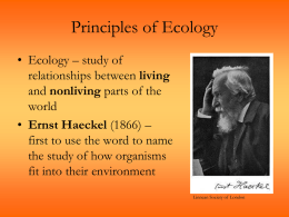 Principles of Ecology - St. Johns High School