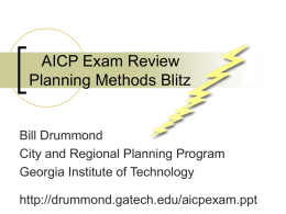 AICP Exam Review Planning Methods