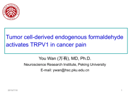 Cancer Pain: Role of formaldehyde and TRPV1