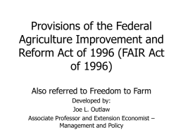 Provisions of the Federal Improvement and Reform Act of