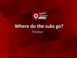Where do the subs go? - Chester Student Union