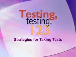 Test Taking Strategies - kddcteacherlounge [licensed for