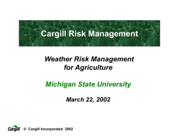 Cargill Weather Risk Management Products